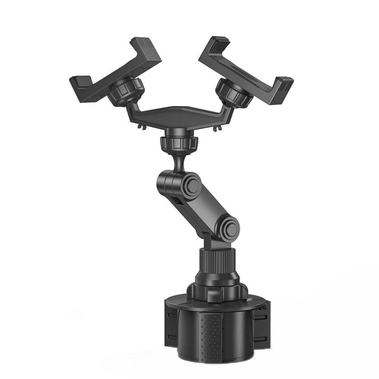 Dual-Headed Car Cup Holder for Mobile Devices