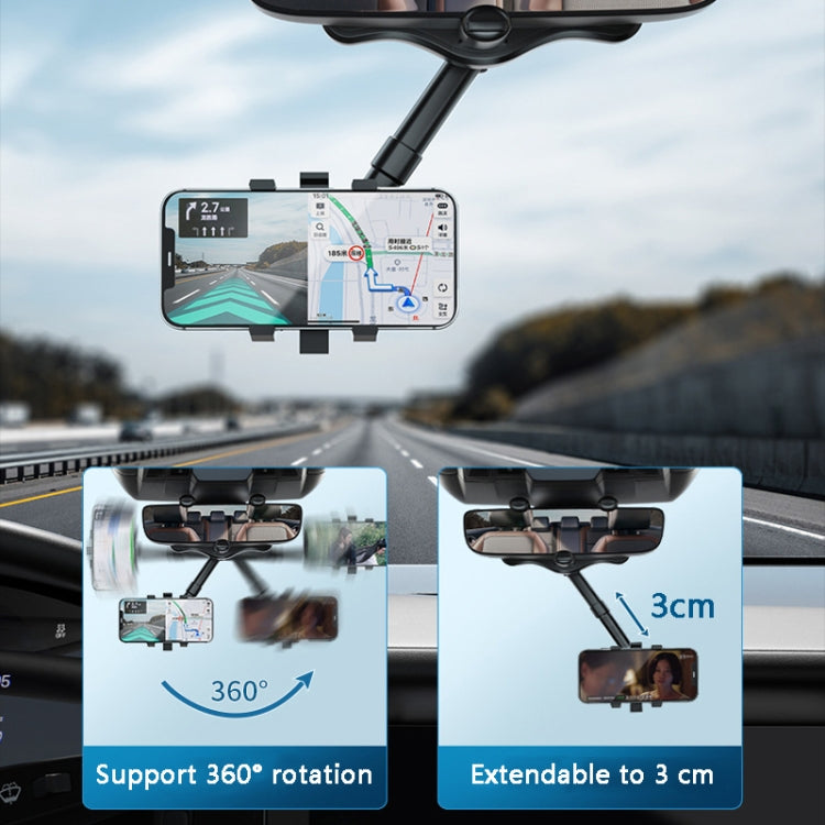 360° Adjustable Car Rear View Mirror Mobile Phone Holder