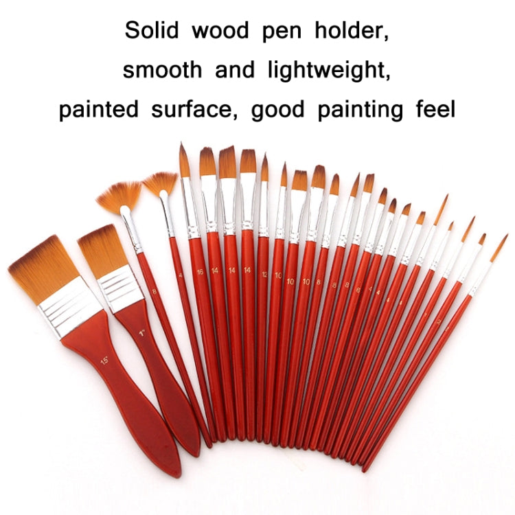 24 PCS/Set Canvas Bag Nylon Wool Gouache Brush Set