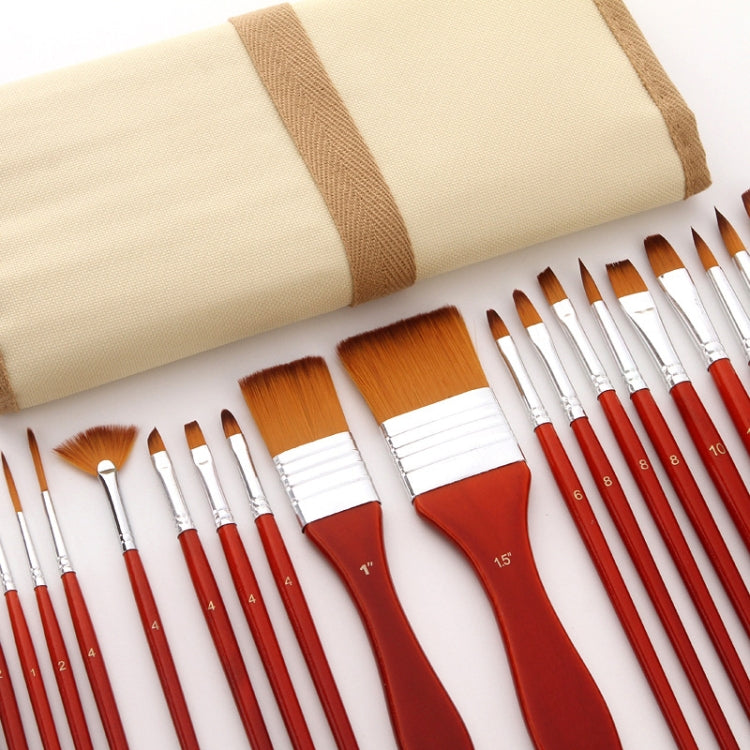 24 PCS/Set Canvas Bag Nylon Wool Gouache Brush Set