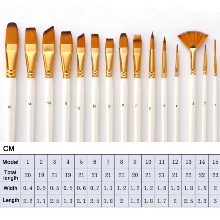 15 PCS/Set Oil Painting Pen Set + Tarpaulin Bag With Spatula Sponge