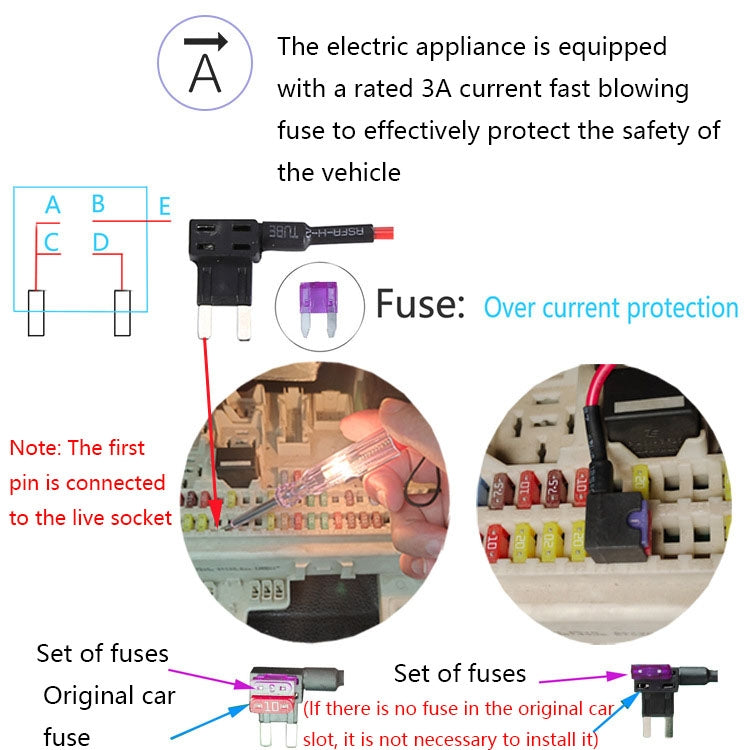 C301 12V to 5V Car ACC Takes Electricity Buck Cables, Model: MINI Straight Buck Cable + 1 x Take Appliance