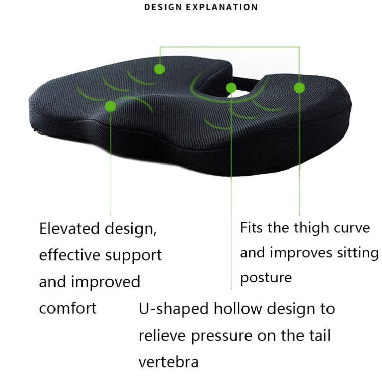 Ergonomic U-Shaped Memory Foam Car Seat Cushion with 3D Breathable Cover