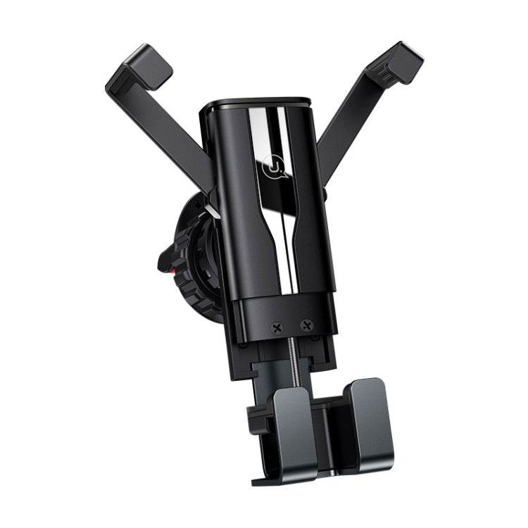 Gravity-Driven Double-Arm Air Vent Phone Holder with 360-Degree Rotation