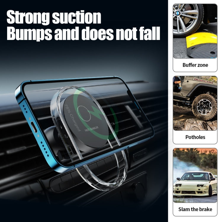 MagSafe 15W Magnetic Car Wireless Charger with Adjustable Phone Holder