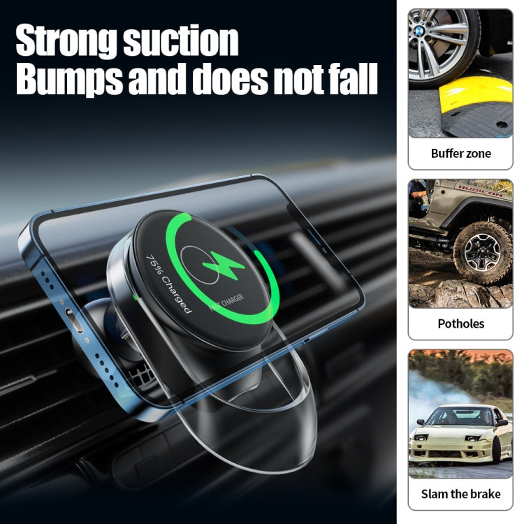 15W MagSafe Magnetic Car Wireless Charger with Dynamic Lighting
