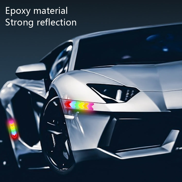 4pcs /Set Car Safety Warning Reflective Anti-Strike Stickers