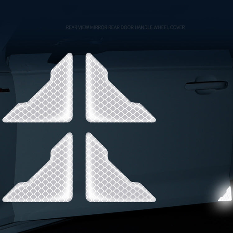 4pcs /Set Car Safety Warning Reflective Anti-Strike Stickers