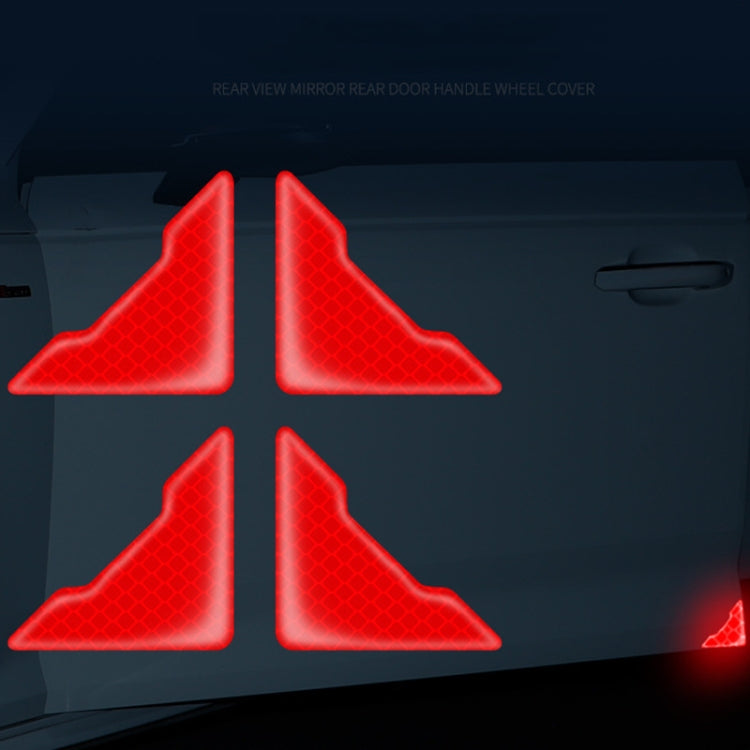4pcs /Set Car Safety Warning Reflective Anti-Strike Stickers