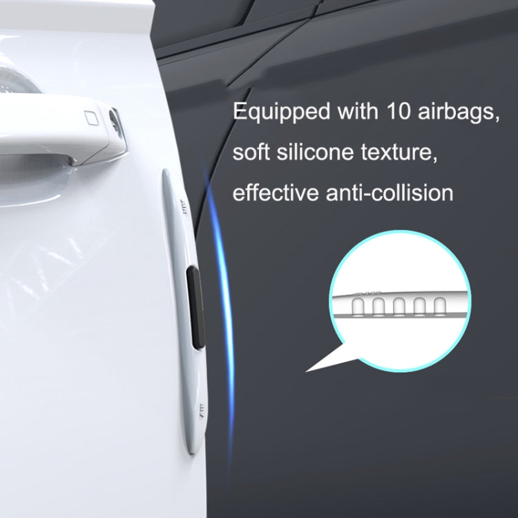 4 PCS Car Door Anti-Static Silicone Airbag Anti-Collision Strip, Black, White, Transparent