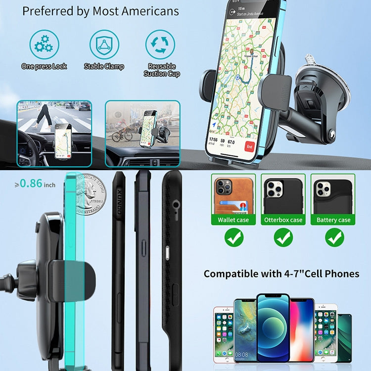 Versatile Rotary Car Phone Mount with Adhesive Grip