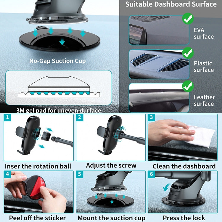 Versatile Rotary Car Phone Mount with Adhesive Grip