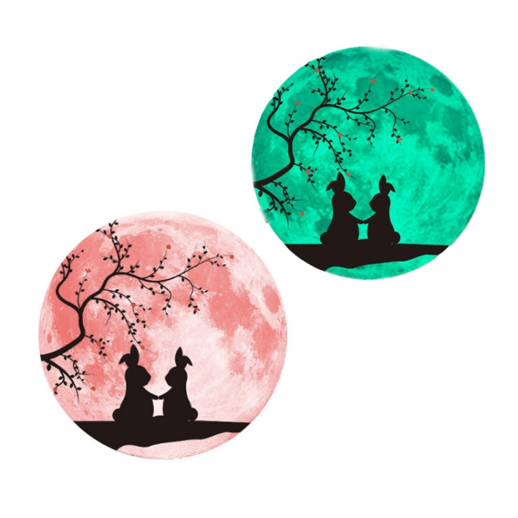 30cm Pink Couple Fluorescent Moon Wall Sticker