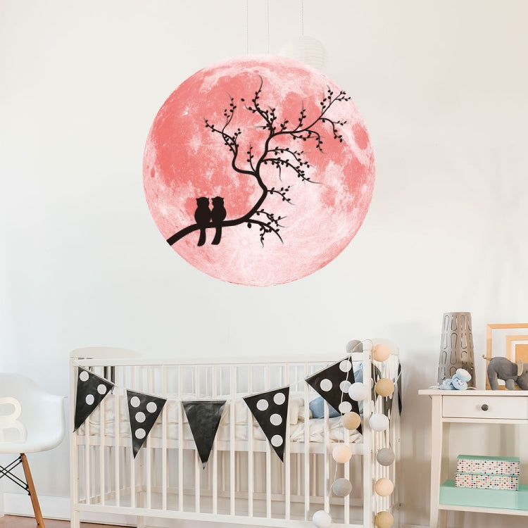 30cm Pink Couple Fluorescent Moon Wall Sticker