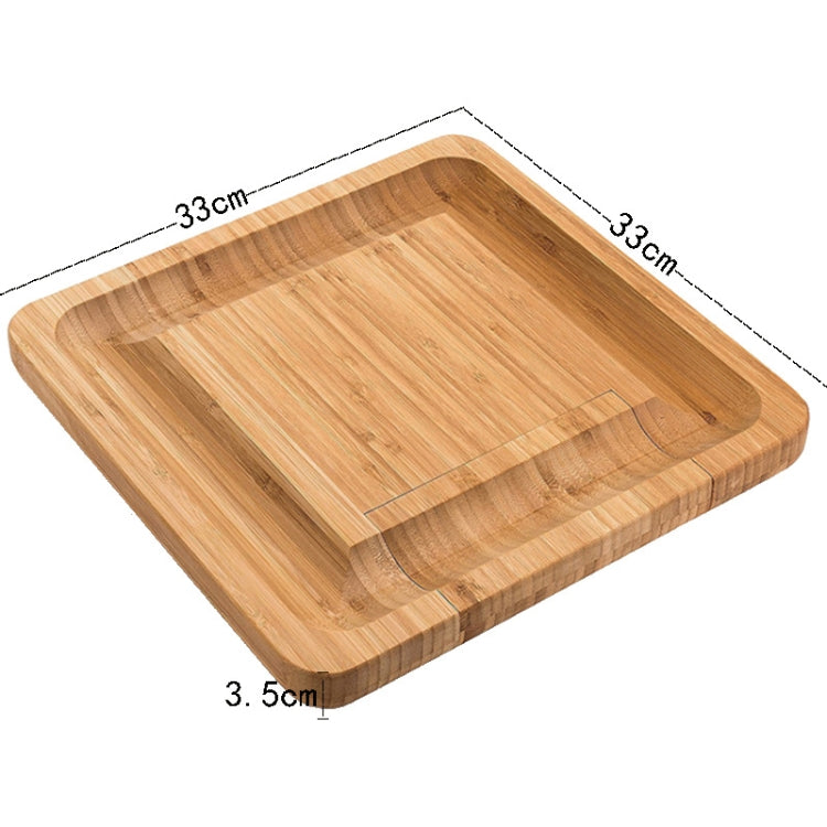 Bamboo Cheese Board With Cutter Cheese Drawer Plate, Size: