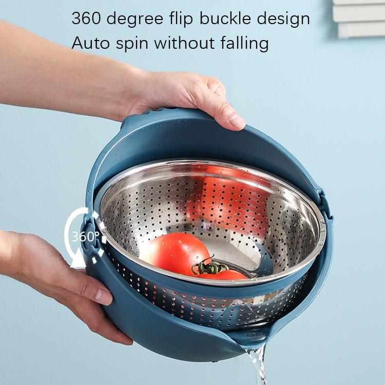 SiGang Stainless Steel Double-Layer Rotary Drainage Basket