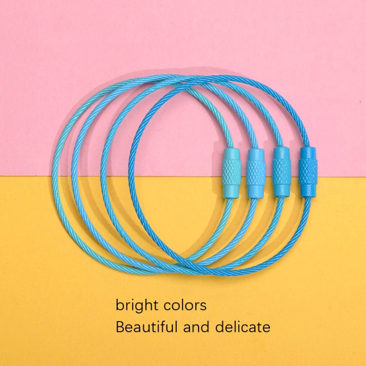 Vibrant 20-Piece Stainless Steel Wire Rope Keyring Set for Creative DIY Projects
