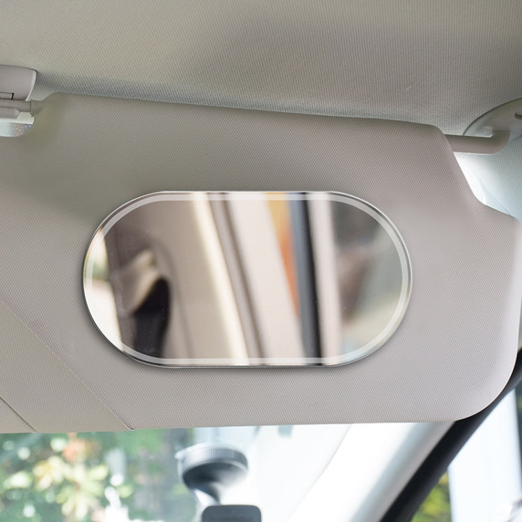 Compact Stainless Steel Sun Visor Makeup Mirror with High-Definition Reflection