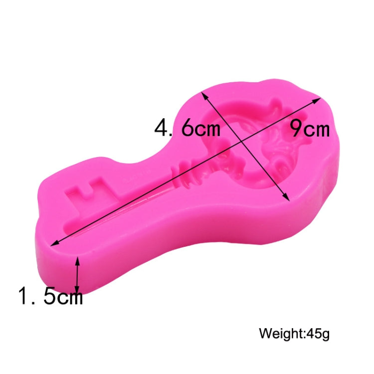 2 PCS Retro Key Fondant Cake Chocolate Silicone Mold
