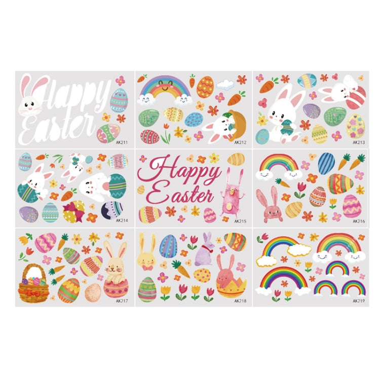 3 Packs Easter Egg Cartoon Glass Window Decoration Wall Sticker
