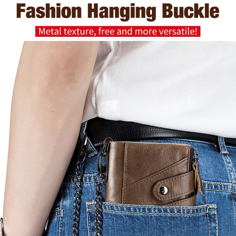 BULL CAPTAIN  Leather Three-fold Zipper Wallet For Men