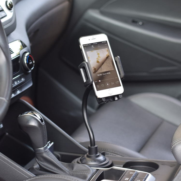 Universal Car Cup Holder with Adjustable Hose & 360° Phone Mount