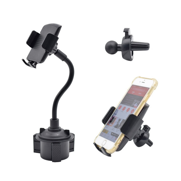 Universal 2-in-1 Air Inlet Cup Holder with Long Hose for Mobile Phones