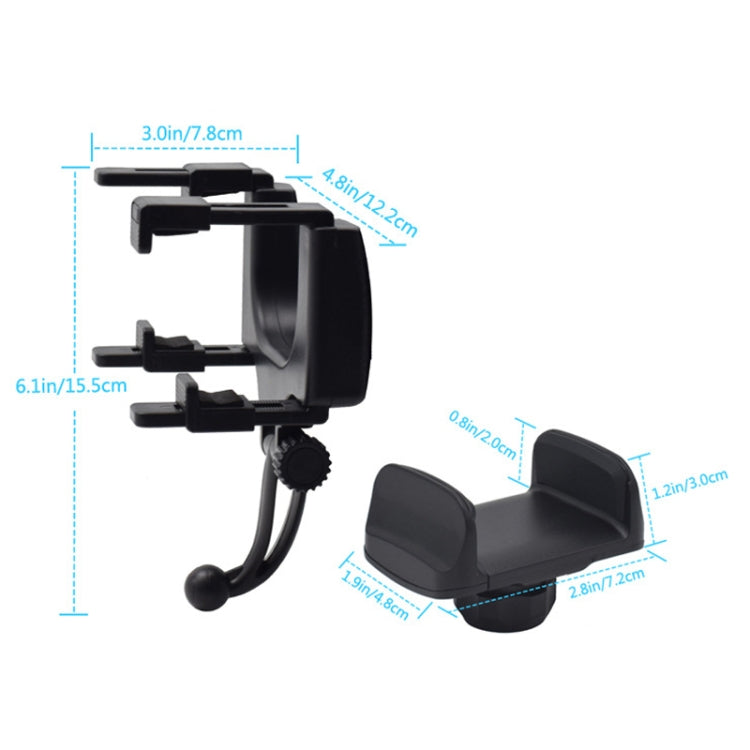 Universal Car Rearview Mirror Mobile Phone Holder with 360° Rotation