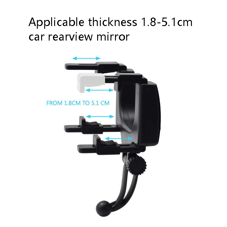 Universal Car Rearview Mirror Mobile Phone Holder with 360° Rotation