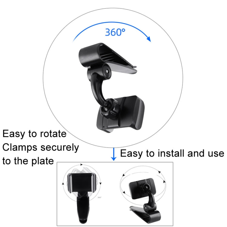 Versatile Car Sun Visor Mobile Phone Mount with 360° Rotation