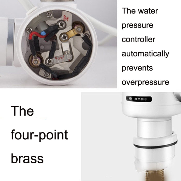 Kitchen Hot and Cold Dual-use Instant Faucets EU Plug, Style:
