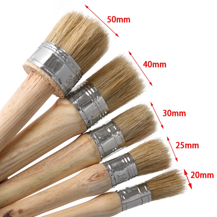 Round Head Long Handle Paintbrush Bristle Wood Handle Brush