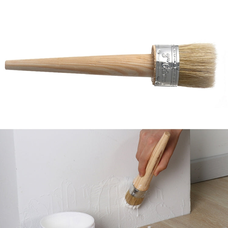 Round Head Long Handle Paintbrush Bristle Wood Handle Brush