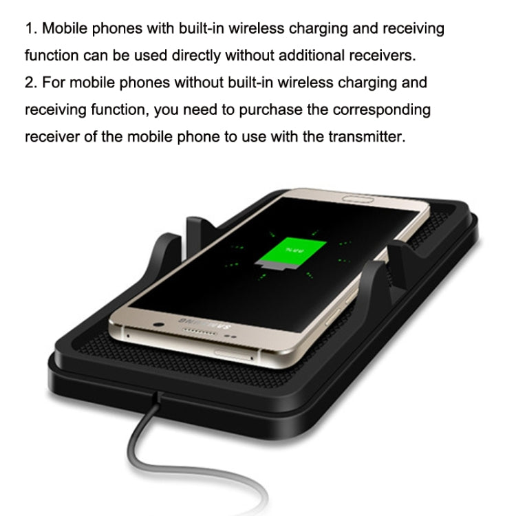 C6 15W 2 In 1 Multi-Function Car Wireless Charger Anti-Slip Launching Pad, C6
