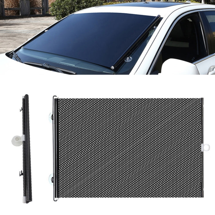 Suction Cup Telescopic Car Window Shade Roller Blind - 50x125cm Silver Laser