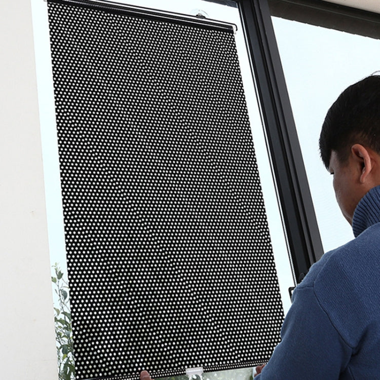 Suction Cup Telescopic Car Window Shade Roller Blind - 50x125cm Silver Laser