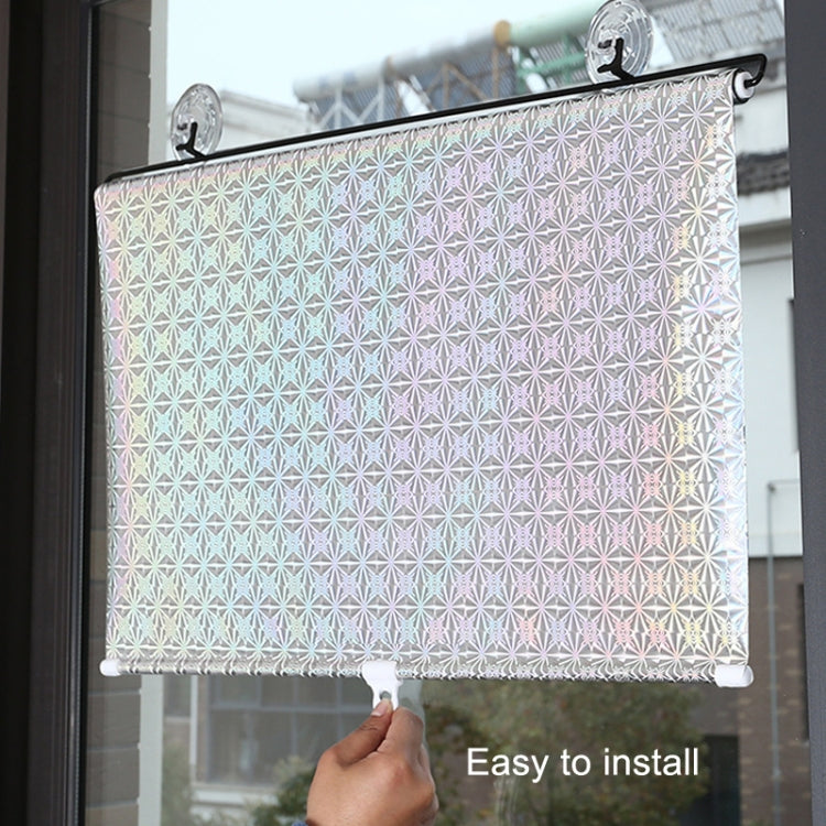Suction Cup Telescopic Car Window Shade Roller Blind - 50x125cm Silver Laser