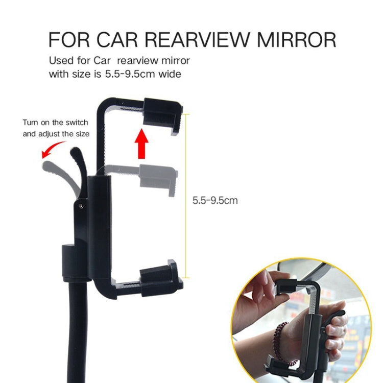 Universal Car Rearview Mirror Phone Holder: Adjustable Clip for Navigation