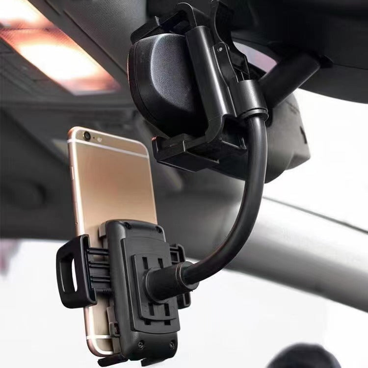 Universal Car Rearview Mirror Phone Holder: Adjustable Clip for Navigation