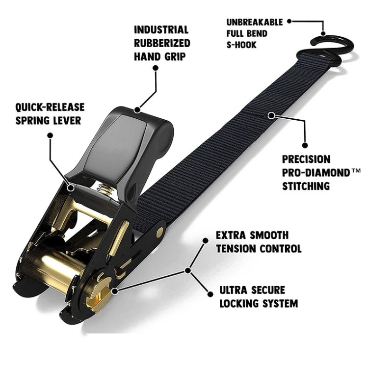 Motorcycle Car Fixed Cargo Ratchet Straps Trailer Tensioner