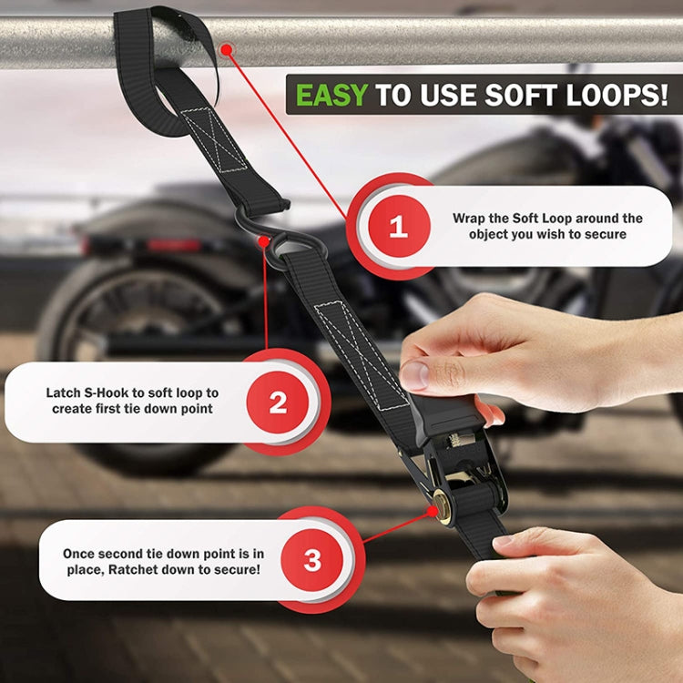 Motorcycle Car Fixed Cargo Ratchet Straps Trailer Tensioner