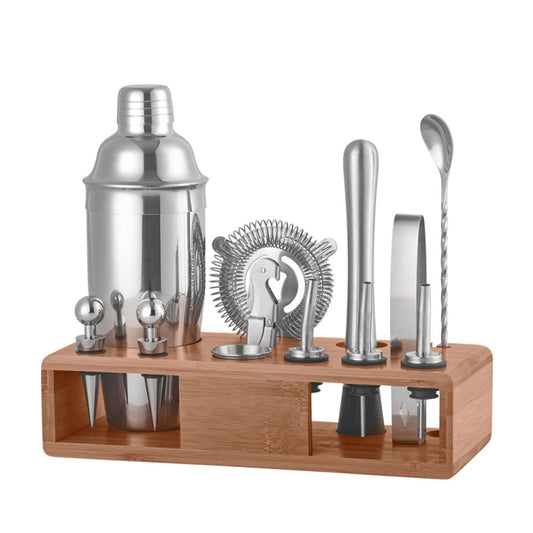Bamboo and Wood Rack Bartending Tool Set, Spec: