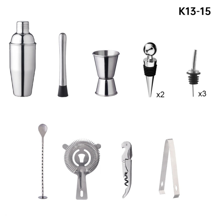 Bamboo and Wood Rack Bartending Tool Set, Spec: