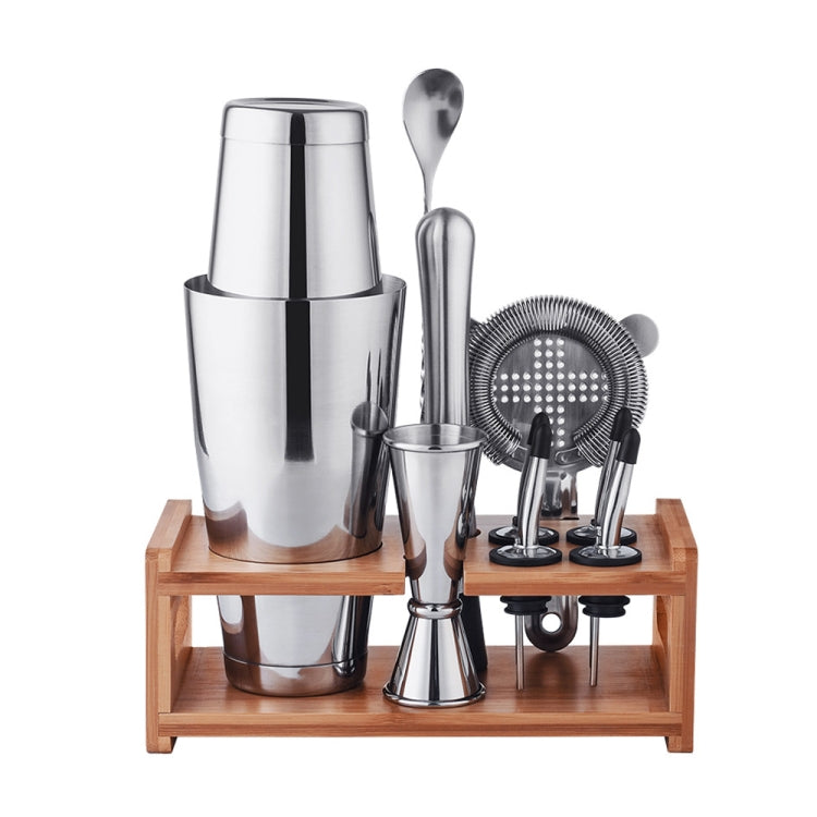 Bamboo and Wood Rack Bartending Tool Set, Spec: