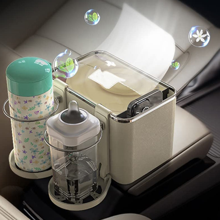 Versatile Car Armrest Storage Box with Cup Holders and Organiser Compartment
