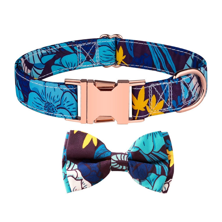 Rose Gold Buckle Pet Detachable Bow Collar, Size: