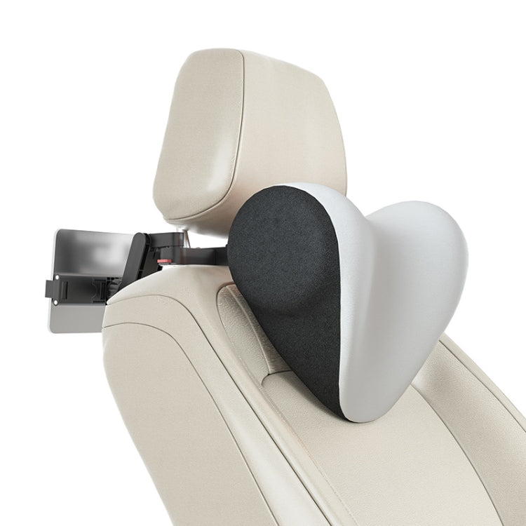 Ergonomic Memory Foam Neck Pillow with Adjustable Car Seat Headrest and Device Holder
