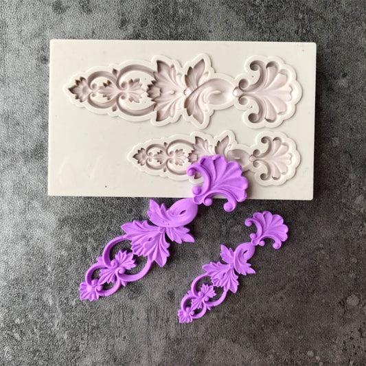 5 PCS Relief Fondant Cake Silicone Mold DIY Chocolate Mold,Style:
