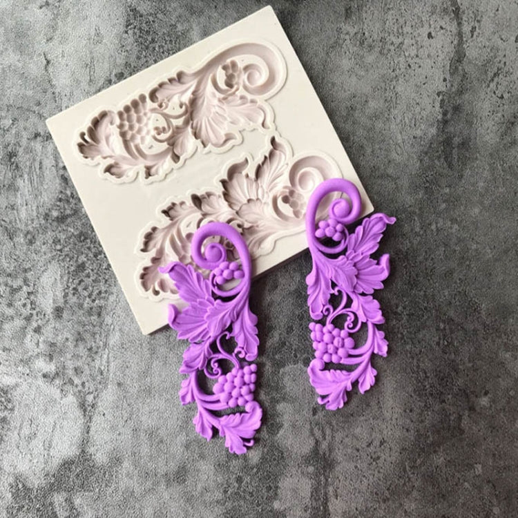 5 PCS Relief Fondant Cake Silicone Mold DIY Chocolate Mold,Style: