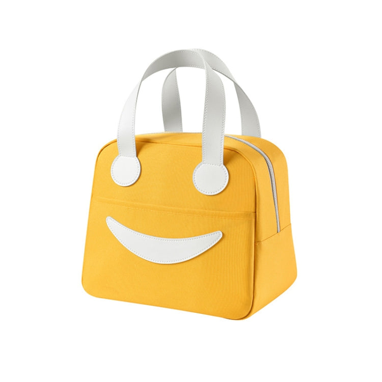 Smiley Lunch Bag with Leather Handles, Size:
